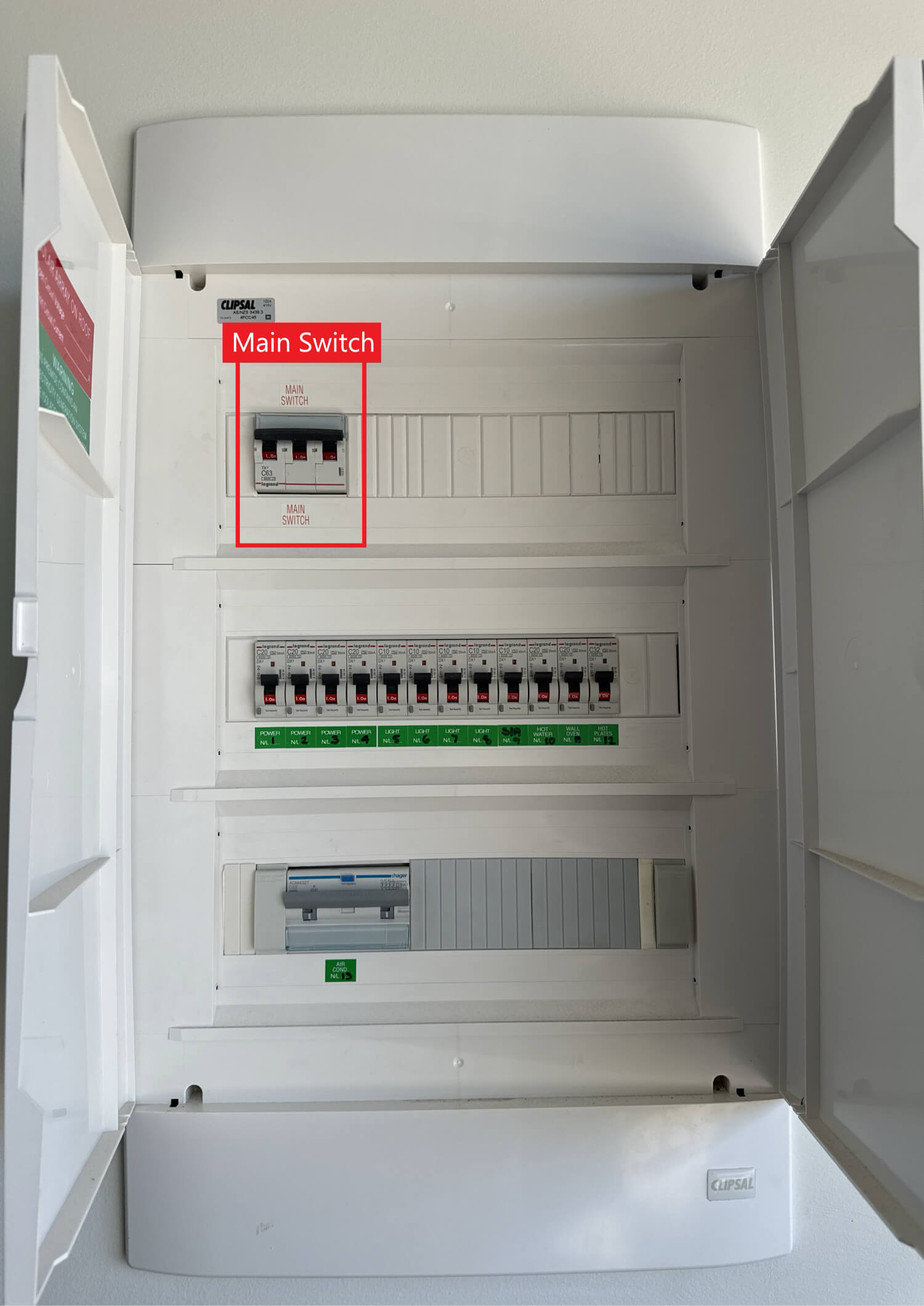 Three phase switchboard